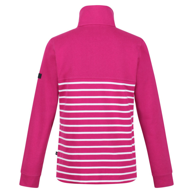 Regatta Dames camiola ii stripe fleece top UTRG7323_greenfieldswhite large