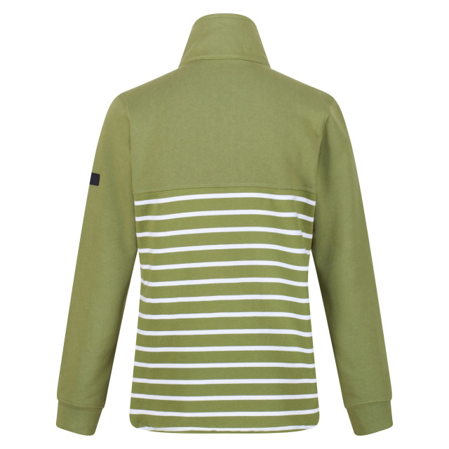 Regatta Dames camiola ii stripe fleece top UTRG7323_greenfieldswhite large