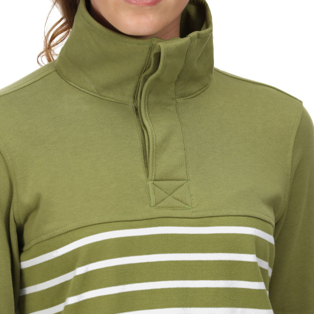 Regatta Dames camiola ii stripe fleece top UTRG7323_greenfieldswhite large