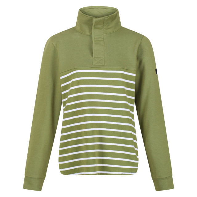 Regatta Dames camiola ii stripe fleece top UTRG7323_greenfieldswhite large