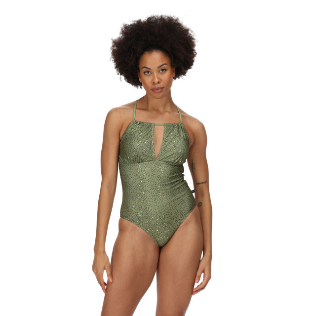 Regatta Dames halliday abstract one piece swimsuit UTRG7282_greenfields large