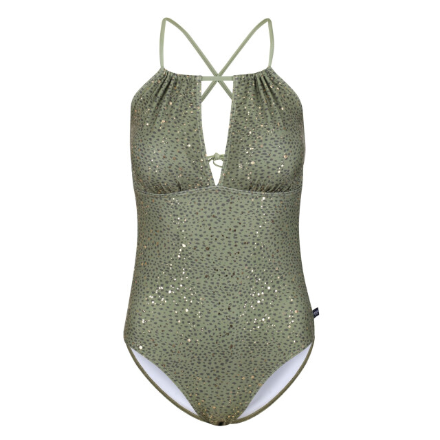 Regatta Dames halliday abstract one piece swimsuit UTRG7282_greenfields large