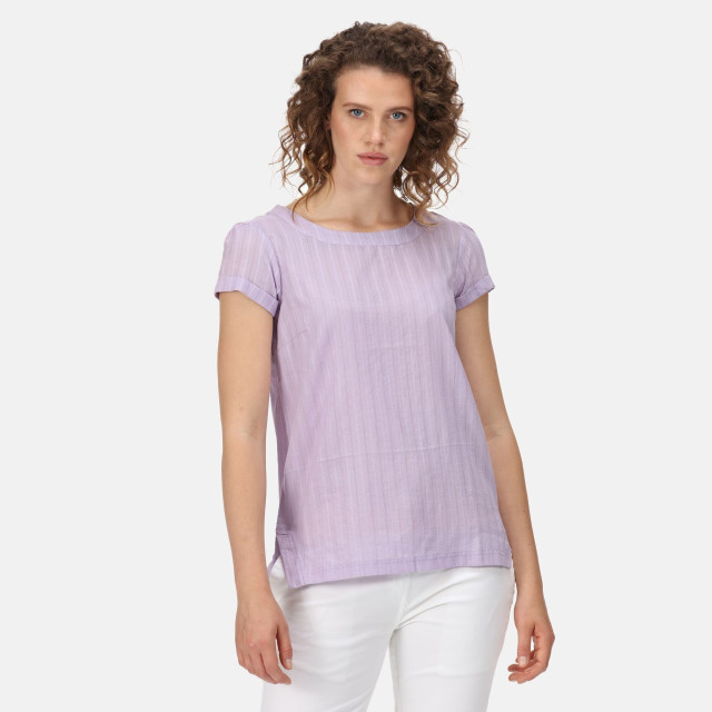 Regatta Dames jaelynn dobby katoenen t-shirt UTRG7212_pastellilac large