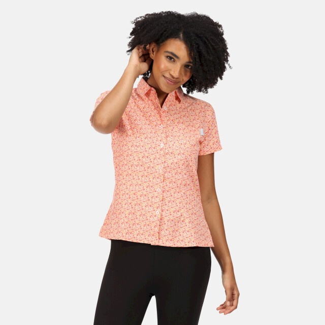 Regatta Dames mindano vi daisy shirt met korte mouwen UTRG7192_papaya large