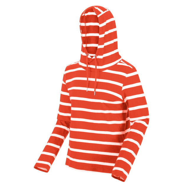 Regatta Dames maelys gestreepte hoodie UTRG7098_crayonwhite large