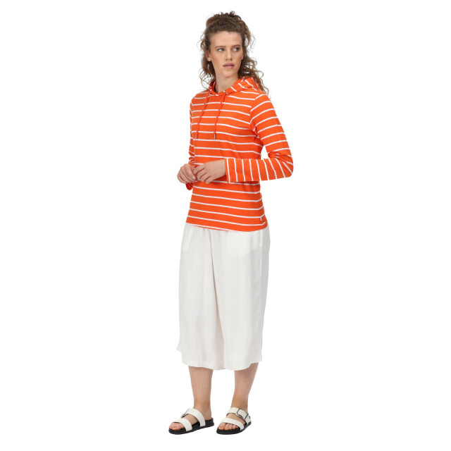 Regatta Dames maelys gestreepte hoodie UTRG7098_crayonwhite large