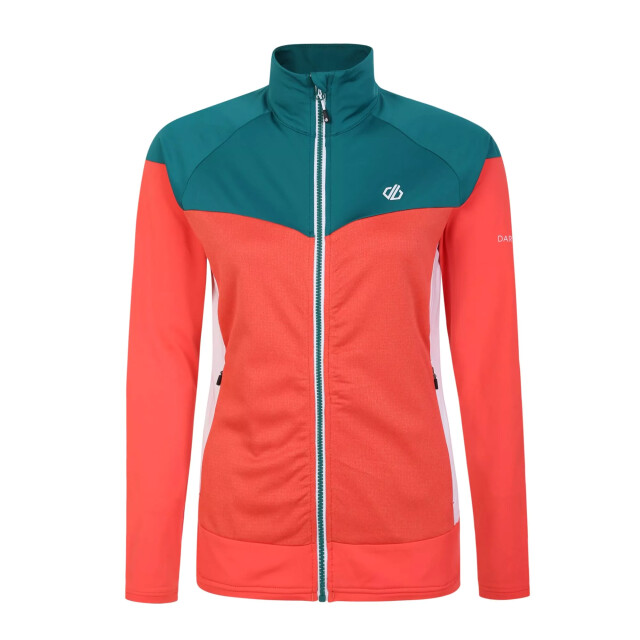 Dare2b Dames elation ii core stretch gerecycleerde fleece UTRG7065_neonpeachfortunegreen large