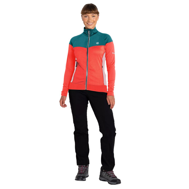 Dare2b Dames elation ii core stretch gerecycleerde fleece UTRG7065_neonpeachfortunegreen large