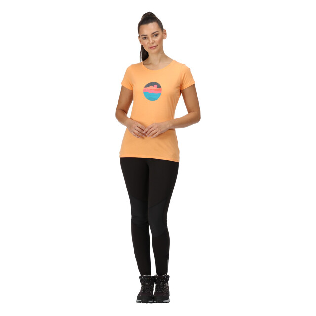 Regatta Dames breezed ii sunset t-shirt UTRG7030_papaya large