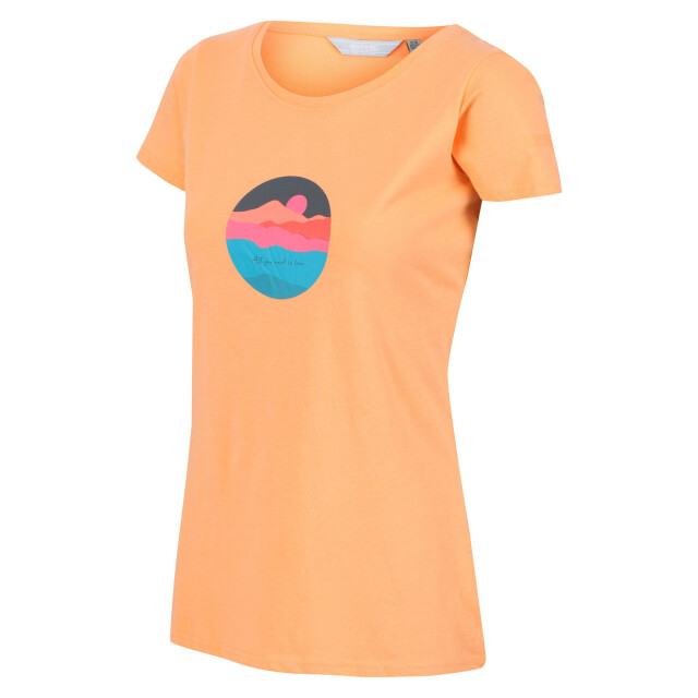Regatta Dames breezed ii sunset t-shirt UTRG7030_papaya large