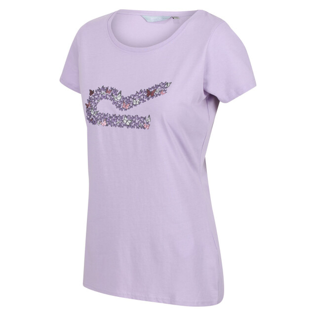Regatta Dames breezed ii vlinders t-shirt UTRG6997_pastellilac large