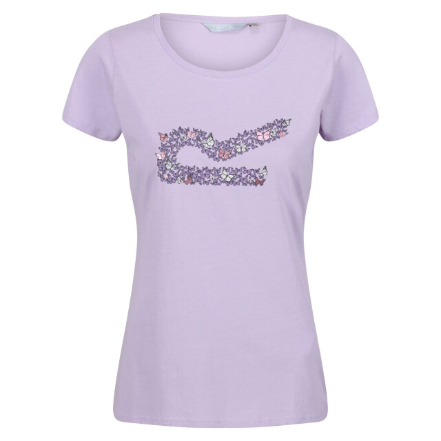 Regatta Dames breezed ii vlinders t-shirt UTRG6997_pastellilac large