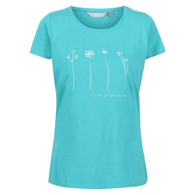 Regatta Dames breezed ii bloemen t-shirt UTRG7000_turquoise large