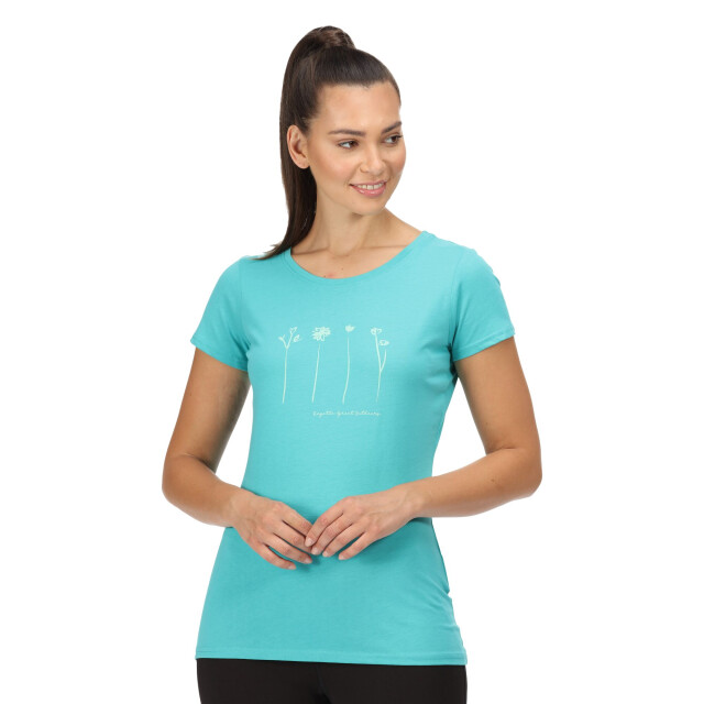 Regatta Dames breezed ii bloemen t-shirt UTRG7000_turquoise large