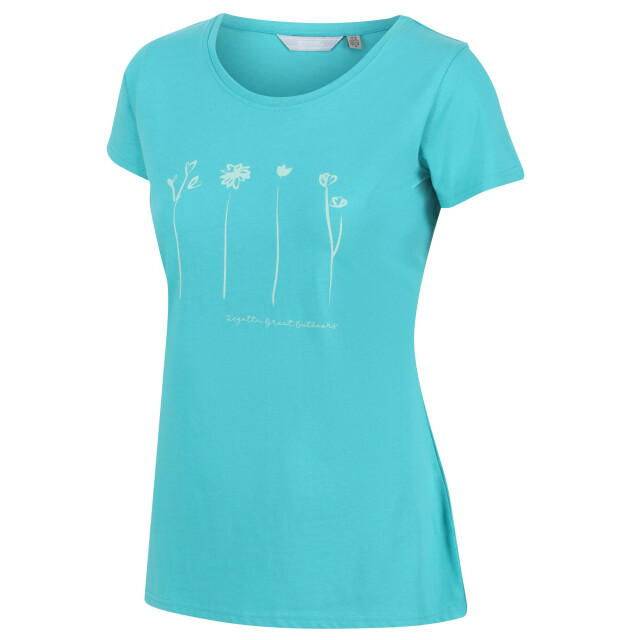 Regatta Dames breezed ii bloemen t-shirt UTRG7000_turquoise large