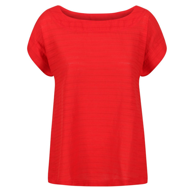 Regatta Dames adine gestreept t-shirt UTRG6951_truered large