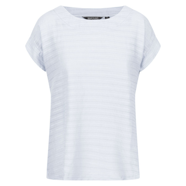 Regatta Dames adine gestreept t-shirt UTRG6951_white large