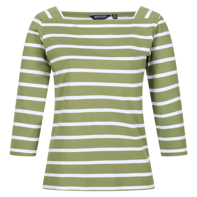Regatta Dames polexia stripe t-shirt UTRG6921_grapeleafwhite large