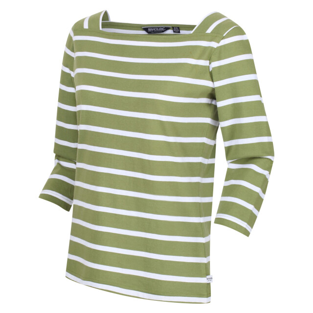 Regatta Dames polexia stripe t-shirt UTRG6921_grapeleafwhite large