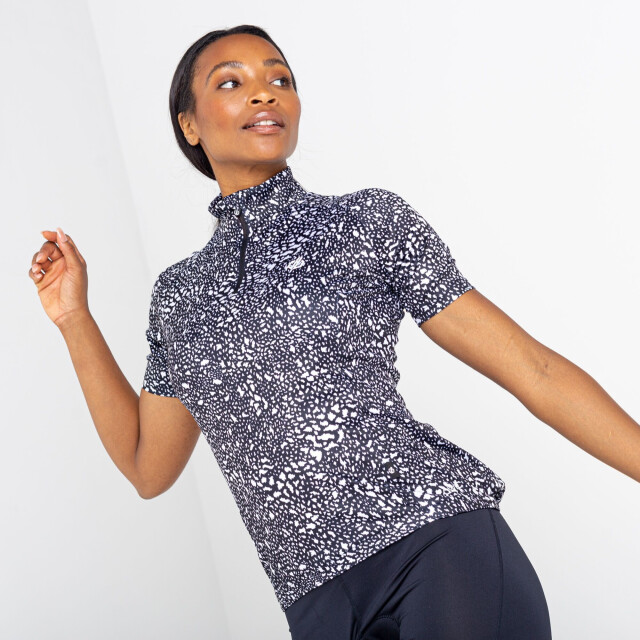 Dare2b Dames persist tijgerprint lichtgewicht jersey UTRG6896_blackwhite large