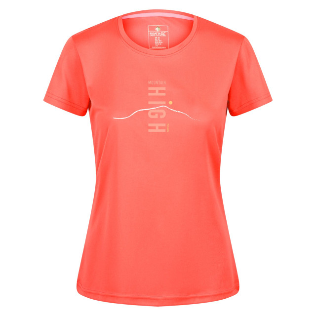 Regatta Dames fingal vi berg t-shirt UTRG6863_neonpeach large