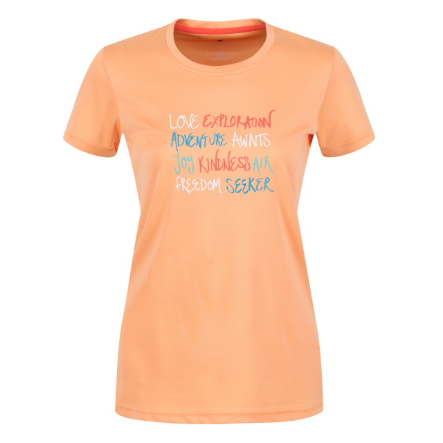 Regatta Dames fingal vi t-shirt met opdruk UTRG6861_papaya large