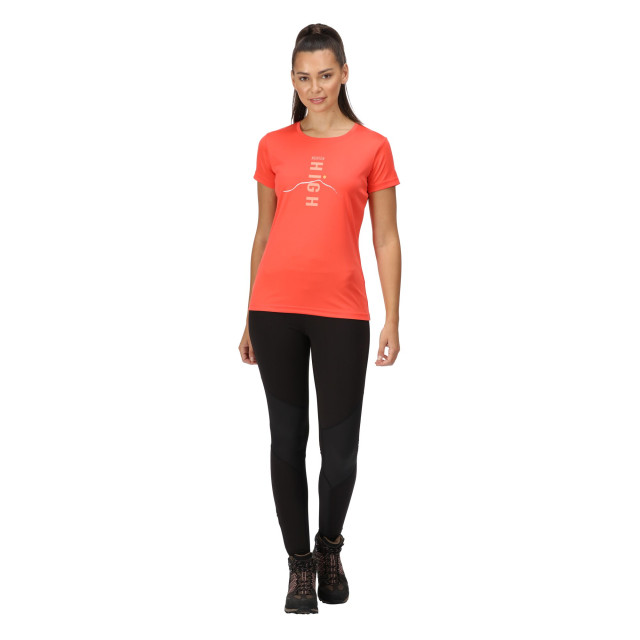 Regatta Dames fingal vi berg t-shirt UTRG6863_neonpeach large