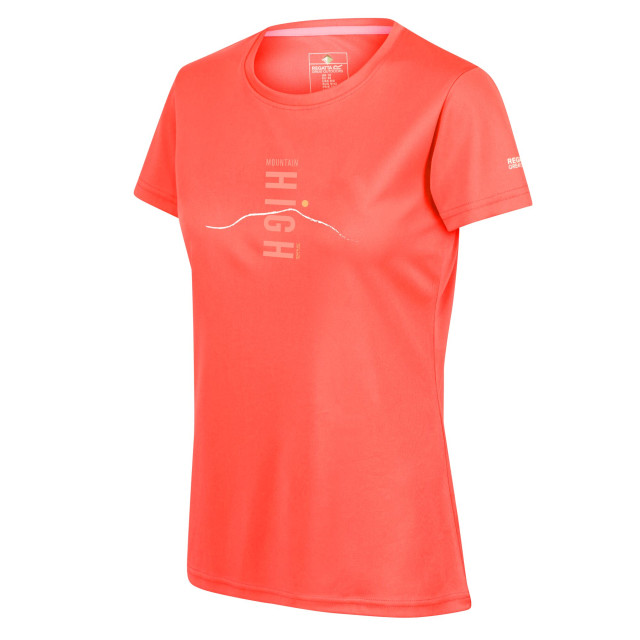 Regatta Dames fingal vi berg t-shirt UTRG6863_neonpeach large