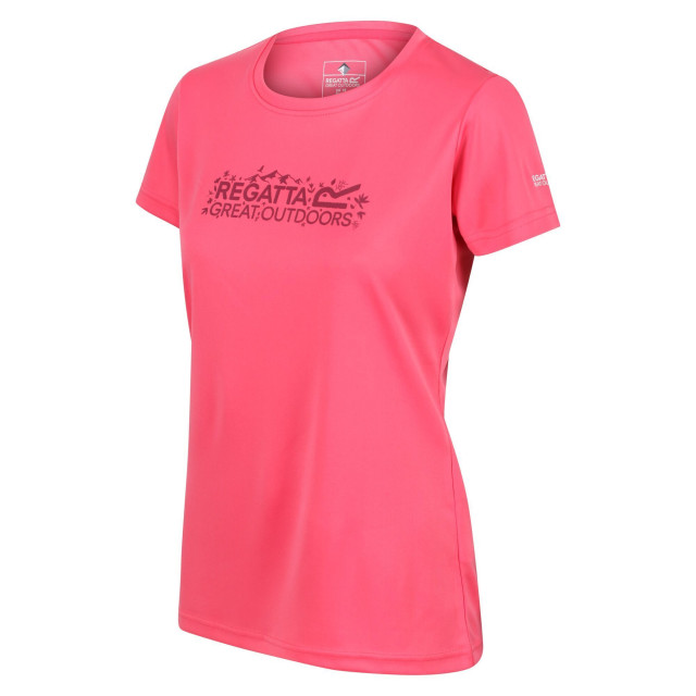 Regatta Dames fingal vi logo t-shirt UTRG6858_tropicalpink large