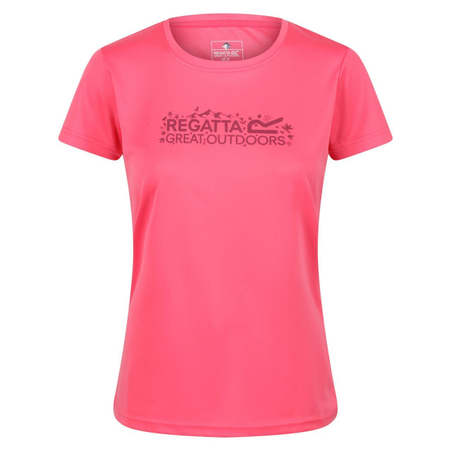 Regatta Dames fingal vi logo t-shirt UTRG6858_tropicalpink large