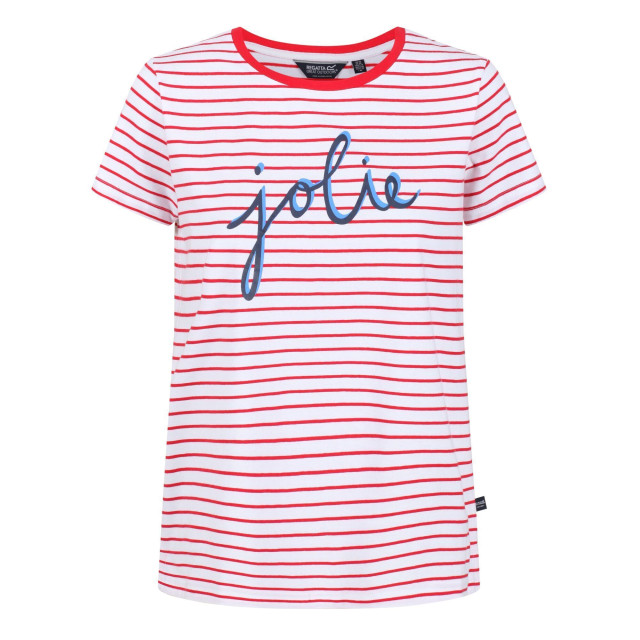 Regatta Dames odalis stripe t-shirt UTRG6820_truered large