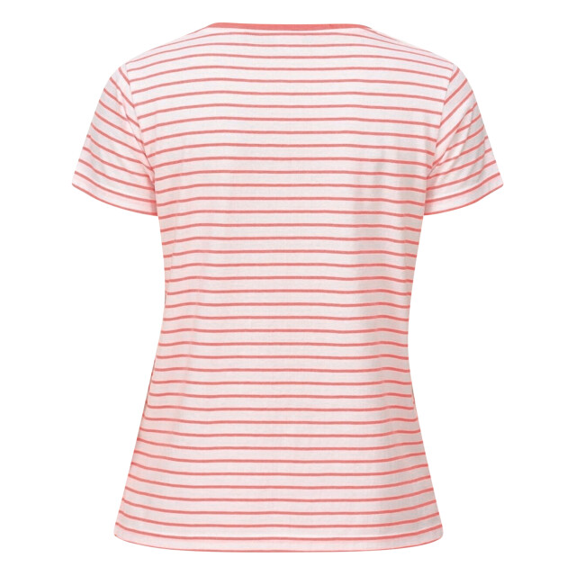 Regatta Dames odalis stripe t-shirt UTRG6822_neonpink large