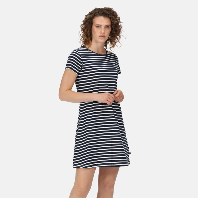 Regatta Dames balia stripe swing dress UTRG6703_navywhite large