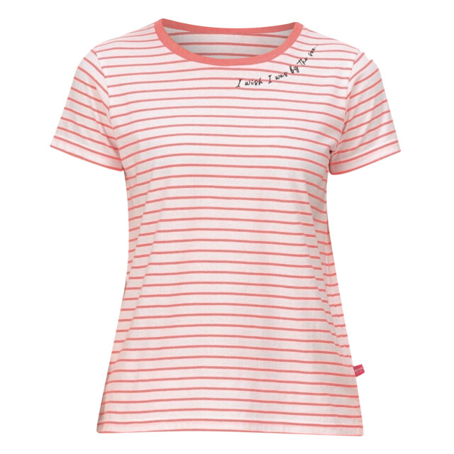 Regatta Dames odalis stripe t-shirt UTRG6822_neonpink large