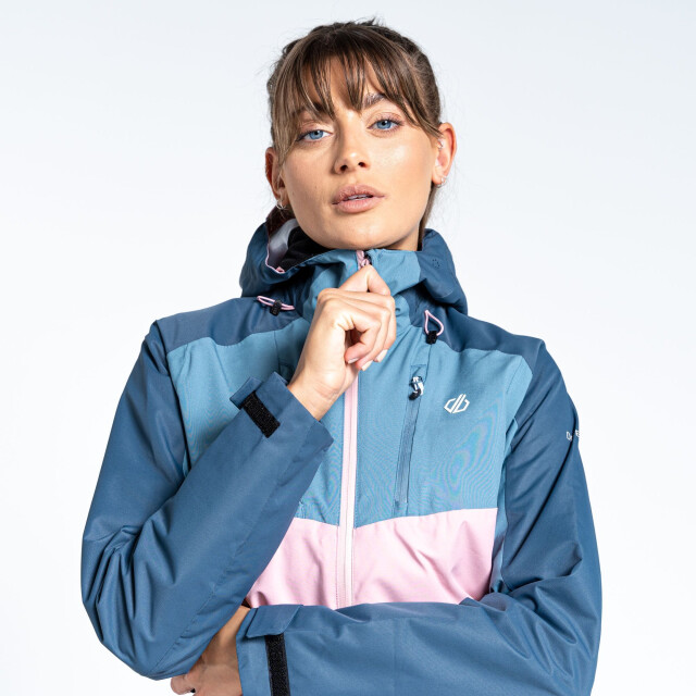 Dare2b Dames diverse ii waterdichte jas UTRG6796_powderpinkbluestone large