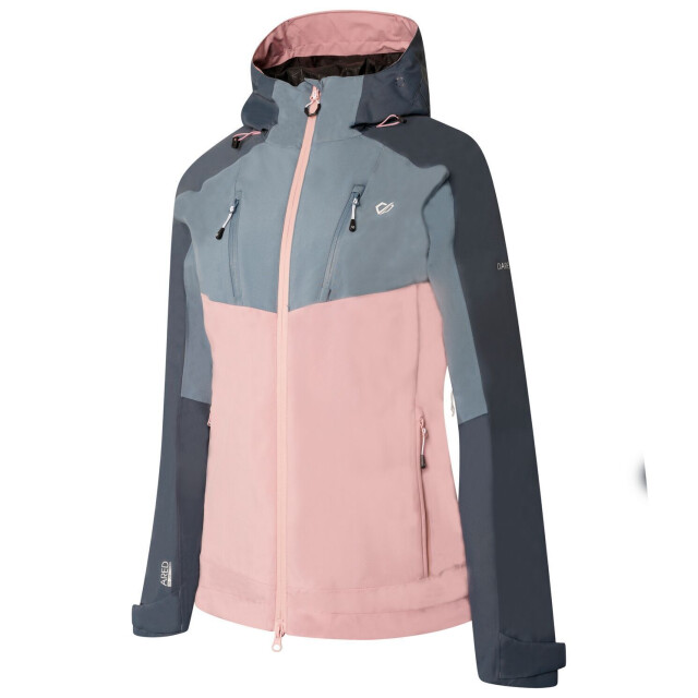 Dare2b Dames diverse ii waterdichte jas UTRG6796_powderpinkbluestone large