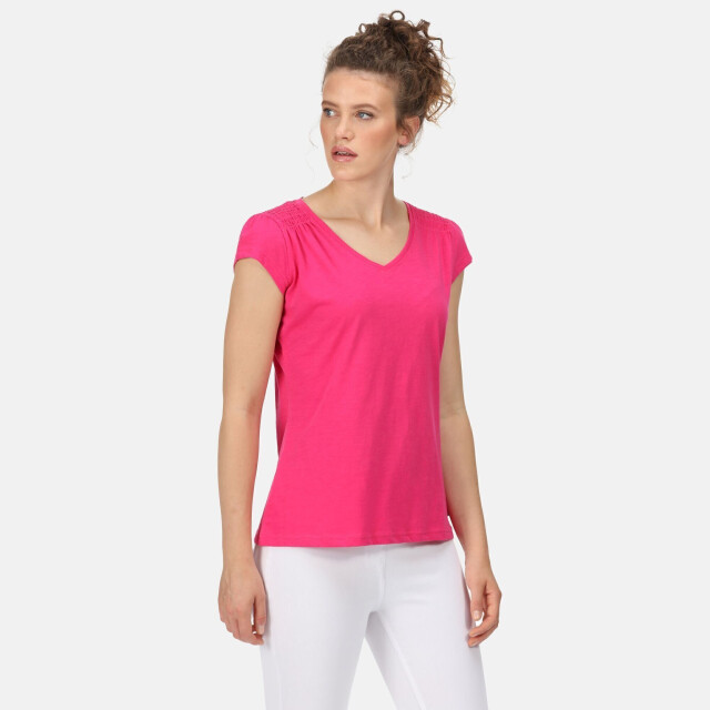 Regatta Dames francine v-hals t-shirt UTRG6627_fusionpink large