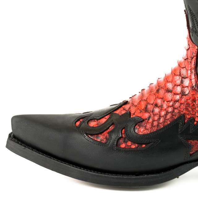 Mayura Boots Cowboy laarzen 1935-c-mex-crazy old negro/ rojo 1935-C-MEX-CRAZY OLD NEGRO/PYTHON ROJO large