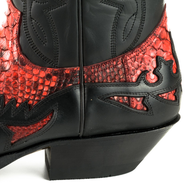 Mayura Boots Cowboy laarzen 1935-c-mex-crazy old negro/ rojo 1935-C-MEX-CRAZY OLD NEGRO/PYTHON ROJO large