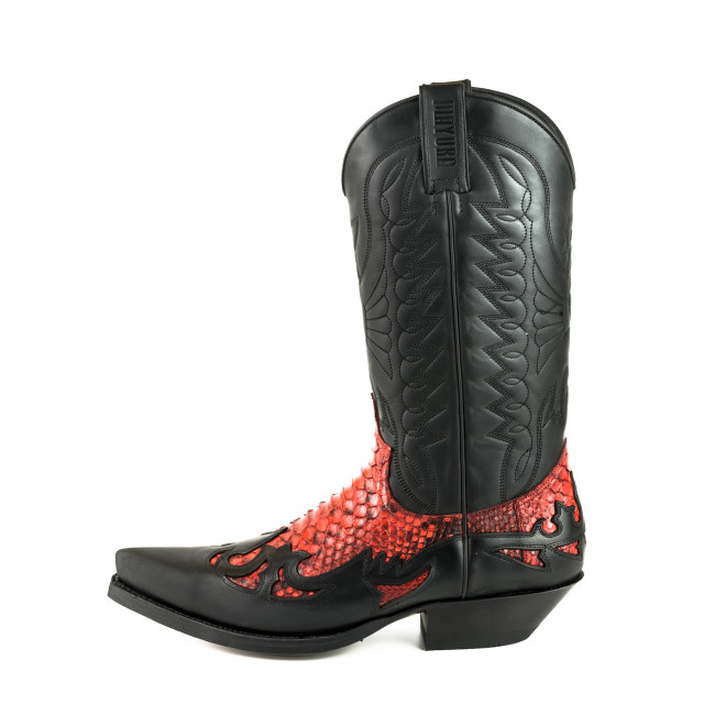 Mayura Boots Cowboy laarzen 1935-c-mex-crazy old negro/ rojo 1935-C-MEX-CRAZY OLD NEGRO/PYTHON ROJO large