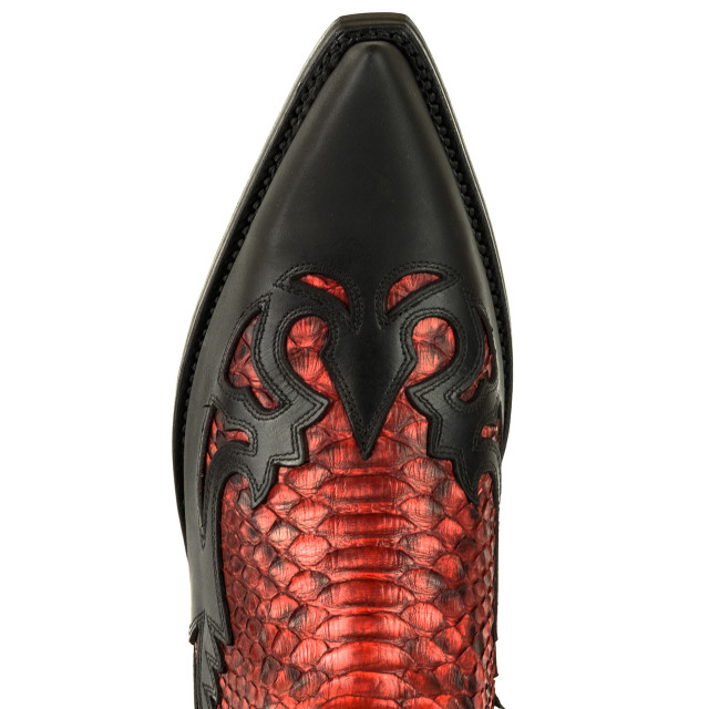 Mayura Boots Cowboy laarzen 1935-c-mex-crazy old negro/ rojo 1935-C-MEX-CRAZY OLD NEGRO/PYTHON ROJO large