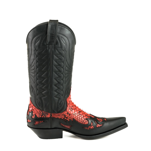 Mayura Boots Cowboy laarzen 1935-c-mex-crazy old negro/ rojo 1935-C-MEX-CRAZY OLD NEGRO/PYTHON ROJO large