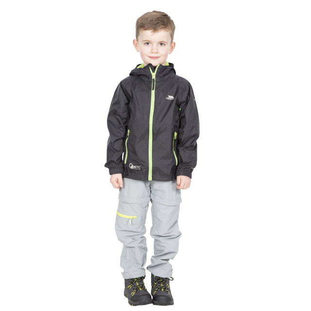 Trespass Kinderen/kinderen qikpac waterdichte packaway jacket UTTP463_black large