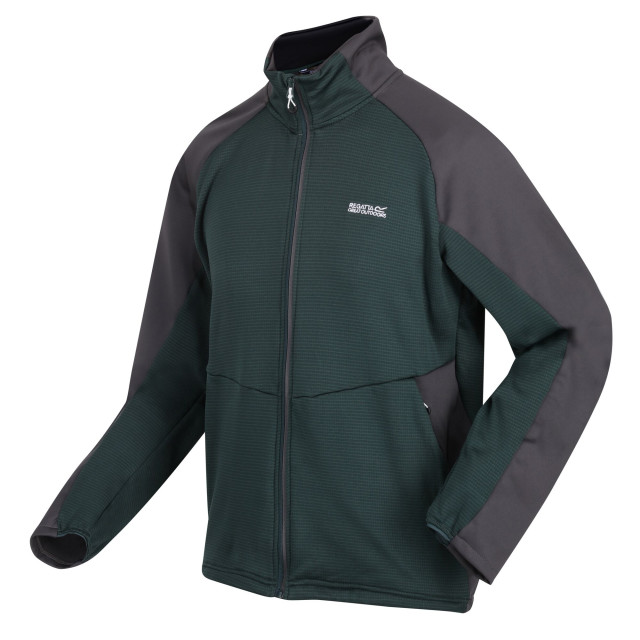 Regatta Heren highton iii full zip fleece jacket UTRG8164_greengablesdarkgrey large