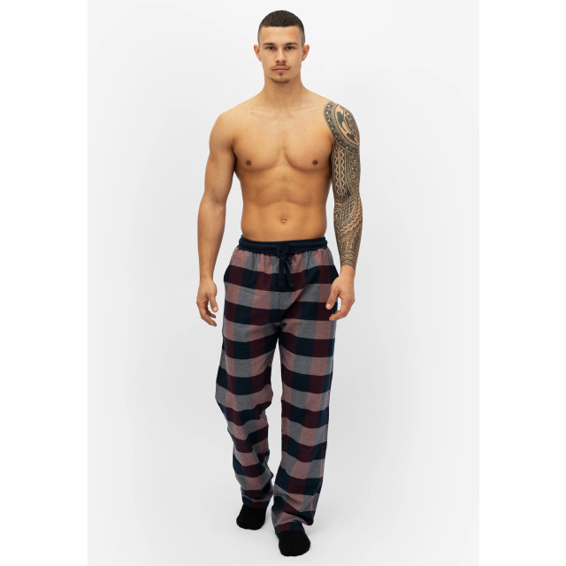 Phil & Co Heren pyjamabroek lang geruit flanel blauw/rood PH-243-00-1 large
