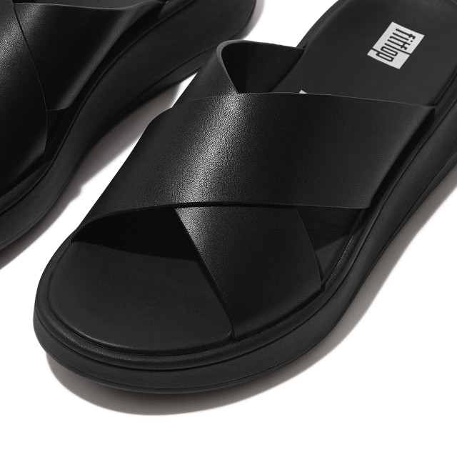 FitFlop F-mode leather flatform cross slides FW5 large