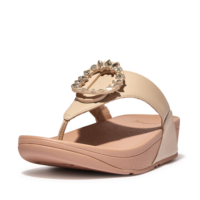 FitFlop Lulu crystal-circlet leather toe-post sandals FS7 large