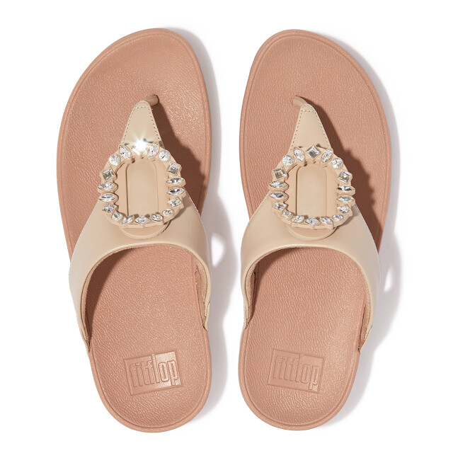 FitFlop Lulu crystal-circlet leather toe-post sandals FS7 large