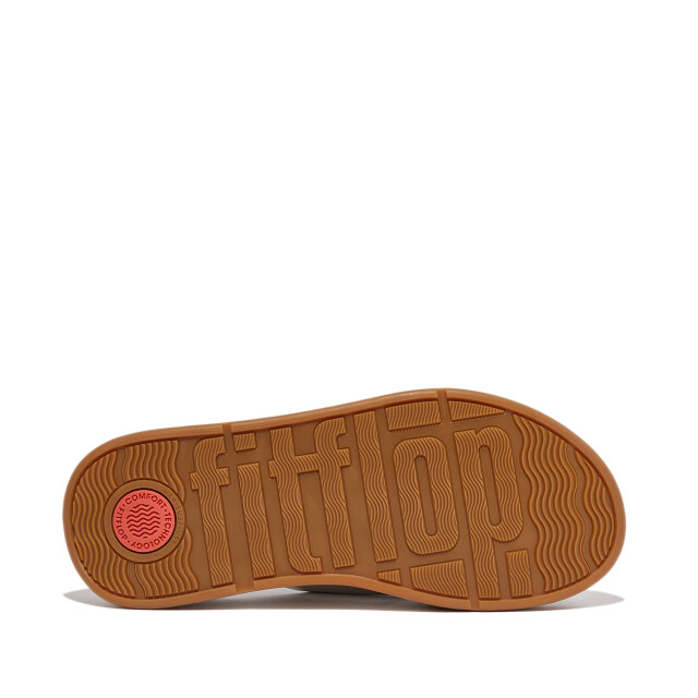 FitFlop F-mode metallic leather/cork flatform cross slides FT8 large