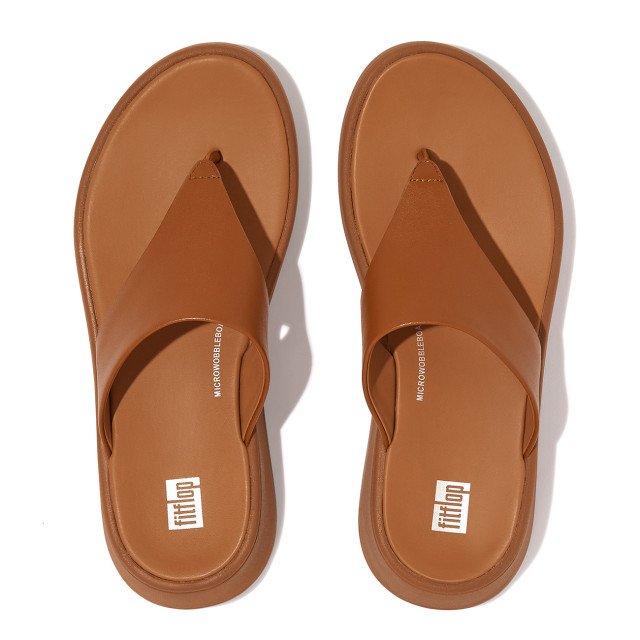 FitFlop F-mode leather flatform toe-post sandals FW4 large